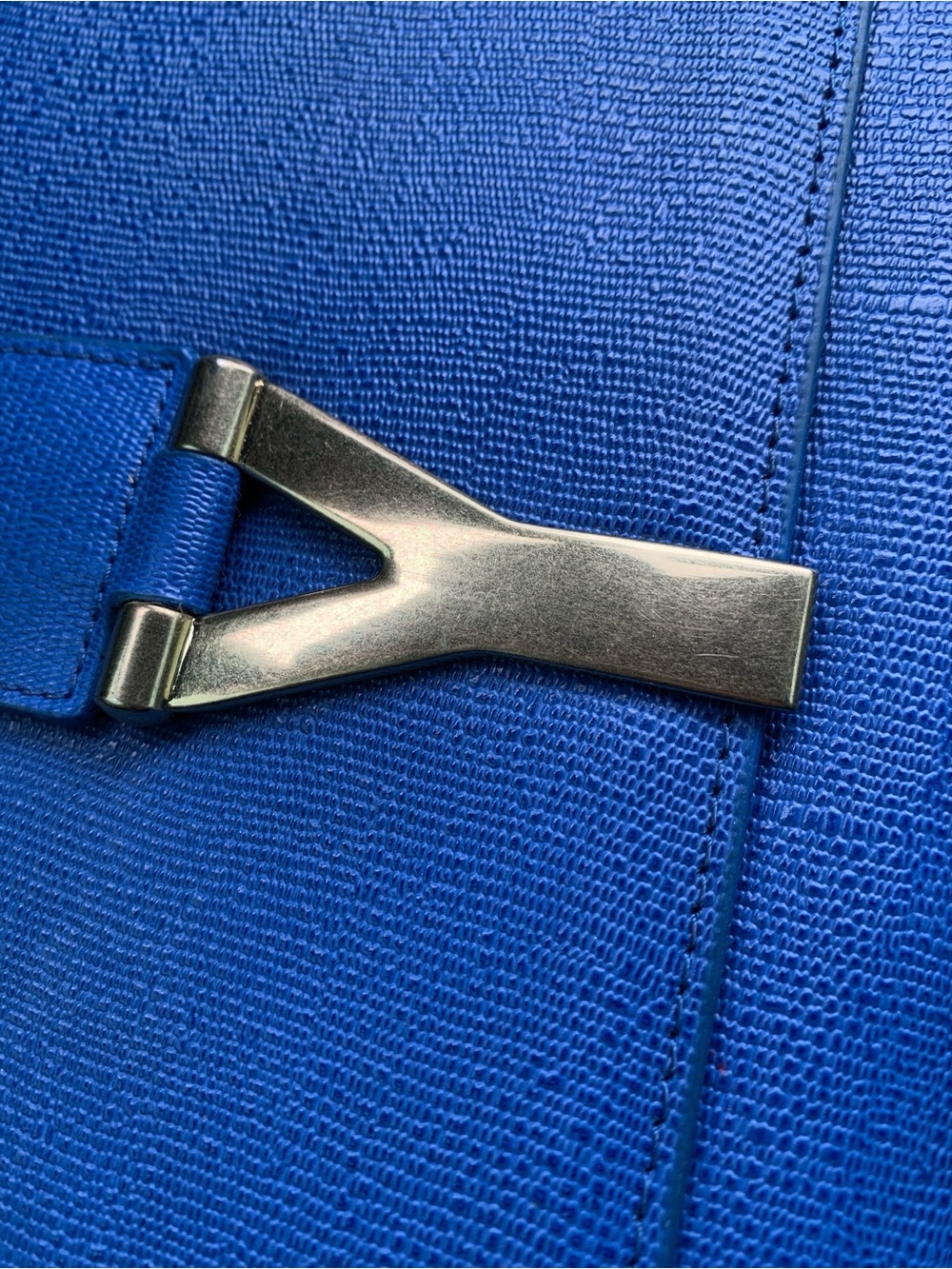 YVES SAINT LAURENT Cobalt Blue Leather Clutch - Picture 6 of 7